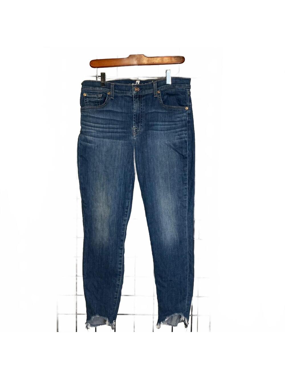 7 For All Mankind High Waist Ankle Skinny Jeans Size 32